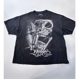 Sullen Art Collective Skull Tattoo Machine Graphic T Shirt 3X Large Black  429